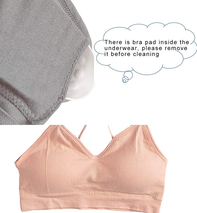 KCDDUMK 4 Pieces Cami Bras - Women's V-Neck Padded Seamless Straps Bralette Everyday Basic Sleeping Bra Apparel & Accessories > Clothing > Underwear & Socks > Bras KCDDUMK   
