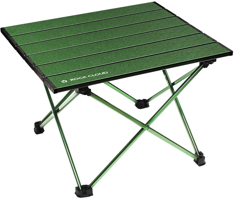 Rock Cloud Portable Camping Table Ultralight Aluminum Camp Table Folding Beach Table for Camping Hiking Backpacking Outdoor Picnic, Green