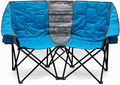 Sunnyfeel Double Folding Camping Chair, Oversized Loveseat Chair, Heavy Duty Portable/Foldable Lawn Chair with Storage for Outside/Outdoor/Travel/Picnic, Fold up Camp Chairs for Adults 2 People