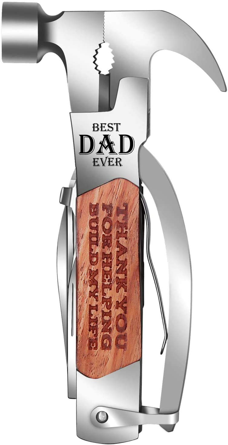 Gifts for Dad Who Wants Nothing, Dad Gifts from Daughter Son, Gifts for Dad from Daughter Son, Dad Christmas Gifts, Hammer Multitool Camping Gear Survival Tools Sporting Goods > Outdoor Recreation > Camping & Hiking > Camping Tools Moongo Tool   
