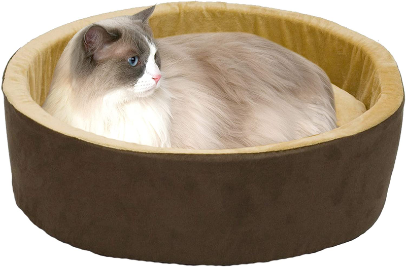 K&H Pet Products Heated Thermo-Kitty Heated Cat Bed Mocha/Tan - Multiple Sizes Animals & Pet Supplies > Pet Supplies > Dog Supplies > Dog Beds Central Garden & Pet Retail Package Large (20 in) 