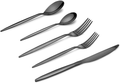 SANTUO 30 Piece Silverware Set for 6, Dinning Stainless Steel Flatware Set, 30pcs Lunch Tableware Cutlery Set, Dinner Mirror Polished Utensils, Include Knife Fork Spoon for Home (Black Titanium) Home & Garden > Kitchen & Dining > Tableware > Flatware > Flatware Sets SANTUO Black titanium 30-Piece 