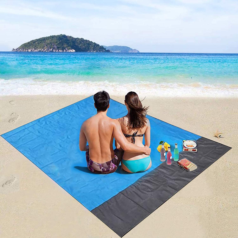korkeal Beach Blanket, Oversized Sand Free Beach Mat 79" X 83" Suitable for 4-7 Adults Waterproof Sandproof Picnic Blanket with 4 Stakes for Travel, Camping, Hiking - Lightweight & Compact Home & Garden > Lawn & Garden > Outdoor Living > Outdoor Blankets > Picnic Blankets korkeal Default Title  