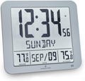 Marathon Slim Atomic Wall Clock with Indoor/Outdoor Temperature, Full Calendar and Large Display - Batteries Included - CL030027-FD-GG (Graphite Grey) Home & Garden > Decor > Clocks > Wall Clocks Marathon Graphite Grey  