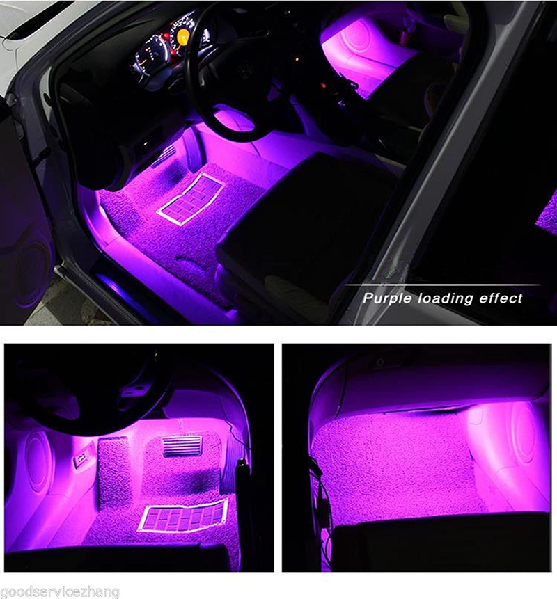 HENGJIA Auto Parts LED Car Interior Floor Decorative Atmosphere Lights Strip Waterproof Glow Neon Interior Decoration Lamp?Pink?