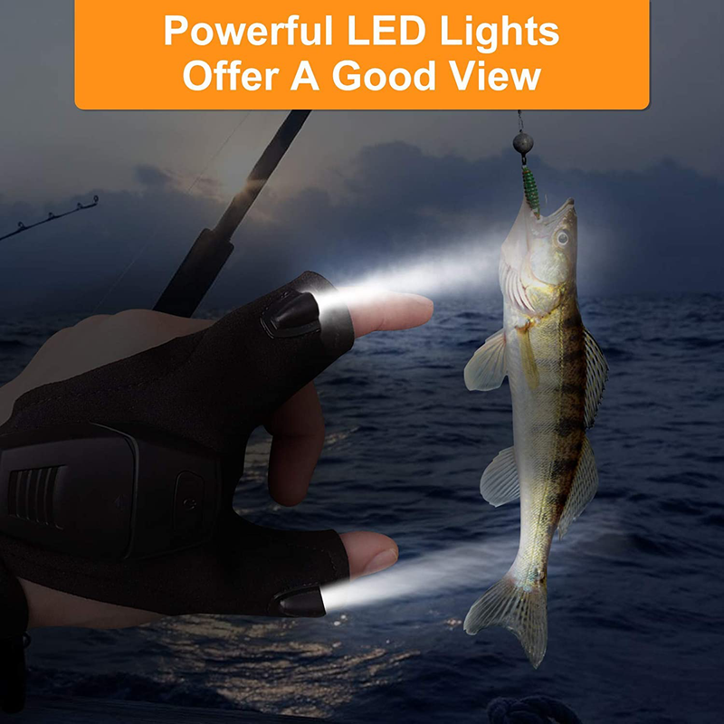 LED Flashlight Gloves Valentines Day Gifts, Light Gloves Tools Gifts for Men, Women, Fingerless Hand Light Tool for Fishing, Cool Repairing, Camping, Birthday Mechanic Guy Gifts, Fathers Day Dad Gifts
