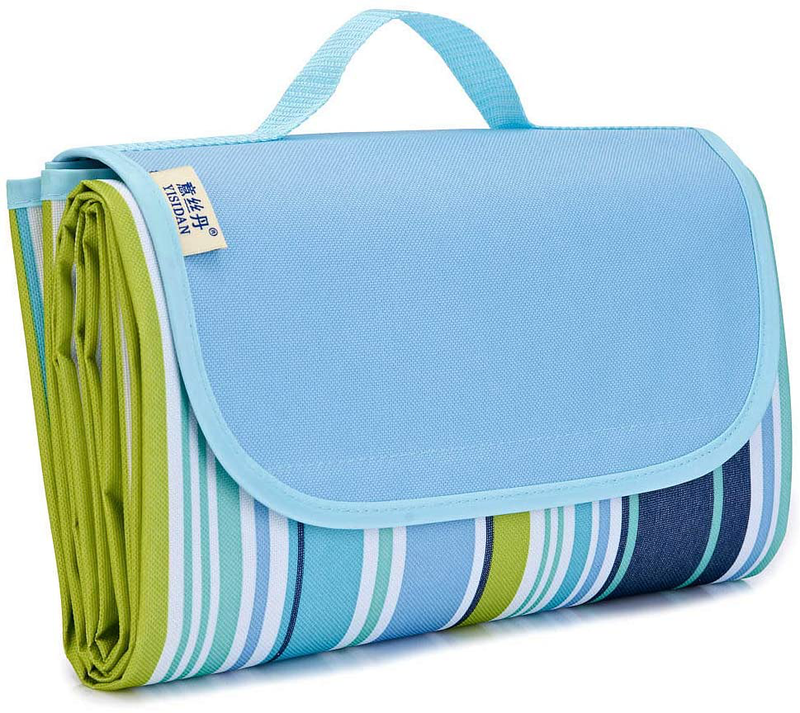 Outdoor Picnic Blanket, Super Large Sand and Waterproof Portable Camping mat, Suitable for Camping and Hiking Holiday Lawn Park Beach mat (57"×78.7”, Little Flying Leaf) Home & Garden > Lawn & Garden > Outdoor Living > Outdoor Blankets > Picnic Blankets zhurui Blue Strips 57"×78.7” 