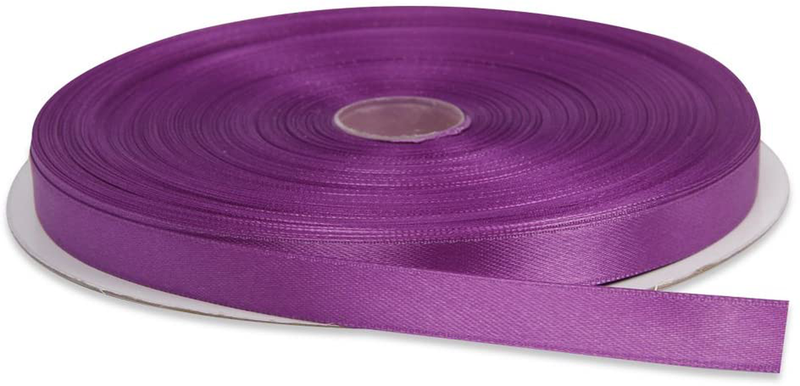 Topenca Supplies 3/8 Inches x 50 Yards Double Face Solid Satin Ribbon Roll, White Arts & Entertainment > Hobbies & Creative Arts > Arts & Crafts > Art & Crafting Materials > Embellishments & Trims > Ribbons & Trim Topenca Supplies Purple 1/2" x 50 yards 