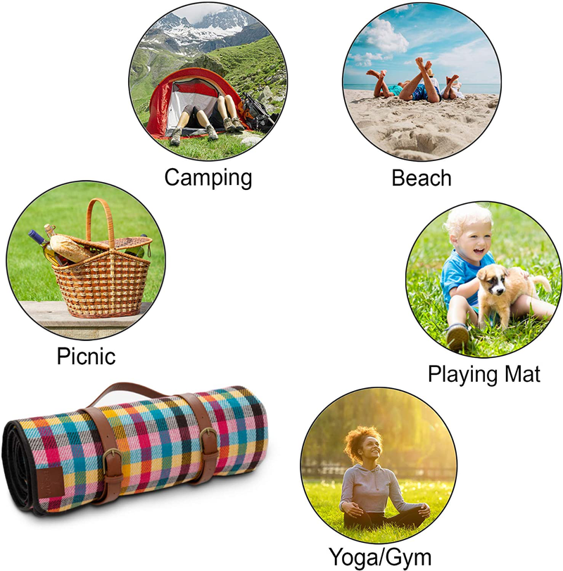 Picnic Blanket Waterproof Foldable Extra Large - Multi Color Sandproof Outdoor Compact Travel Blanket - Lightweight Park Blanket by Foglia TIM Home & Garden > Lawn & Garden > Outdoor Living > Outdoor Blankets > Picnic Blankets Foglia TIM   