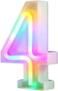 Neon Letter Lights 26 Alphabet Letter Bar Sign Letter Signs for Wedding Christmas Birthday Partty Supplies,USB/Battery Powered Light Up Letters for Home Decoration-Colourful J Home & Garden > Decor > Seasonal & Holiday Decorations& Garden > Decor > Seasonal & Holiday Decorations WARMTHOU Number-4  