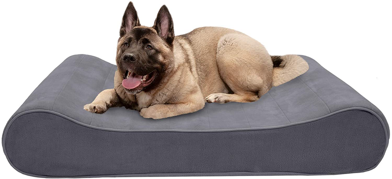 Furhaven Orthopedic, Cooling Gel, and Memory Foam Pet Beds for Small, Medium, and Large Dogs - Ergonomic Contour Luxe Lounger Dog Bed Mattress and More Animals & Pet Supplies > Pet Supplies > Dog Supplies > Dog Beds Furhaven Pet Products, Inc Microvelvet Gray Contour Bed (Memory Foam) Jumbo Plus (Pack of 1)