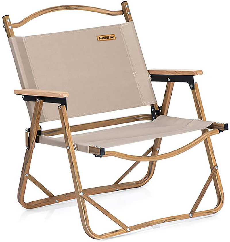 Naturehike Camping Folding Ultralight Chair Outdoor Furniture Backpacking Chair with Wooden Handle Aluminum Bracket Stable Collapsible Camp Chair for Outdoor Hiking,Fishing,Picnic,Travel (Khaki) Sporting Goods > Outdoor Recreation > Camping & Hiking > Camp Furniture Naturehike Khaki  