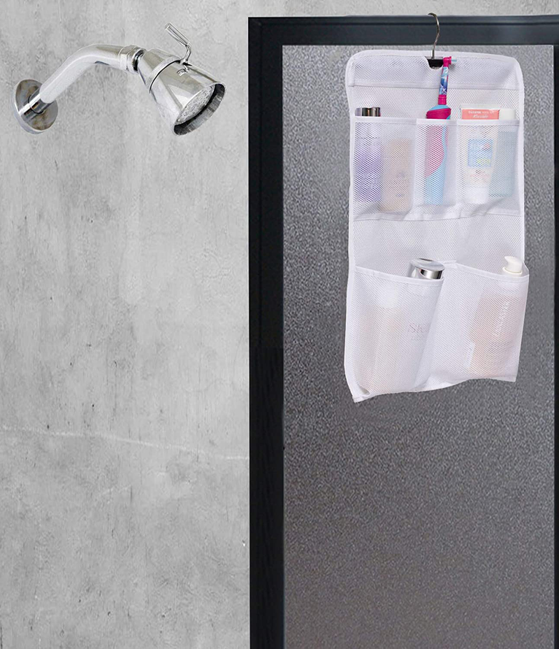 MISSLO Shower Caddy Organizer 5 Pockets Roll up Hanging Bathroom Accessories Storage for Camper, RV, Gym, Cruise, Cabin, College Dorm Shower, Small Sporting Goods > Outdoor Recreation > Camping & Hiking > Portable Toilets & Showers MISSLO   