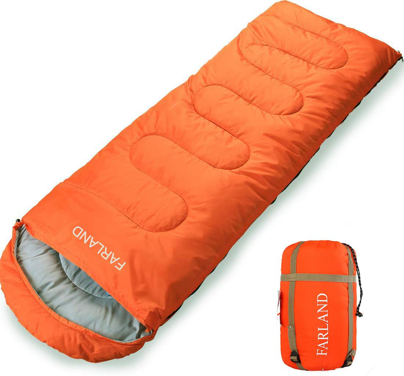 FARLAND Sleeping Bags 20℉ for Adults Teens Kids with Compression Sack Portable and Lightweight for 3-4 Season Camping, Hiking,Waterproof, Backpacking and Outdoors Sporting Goods > Outdoor Recreation > Camping & Hiking > Sleeping BagsSporting Goods > Outdoor Recreation > Camping & Hiking > Sleeping Bags FARLAND Red / Left Zip Rectangle 
