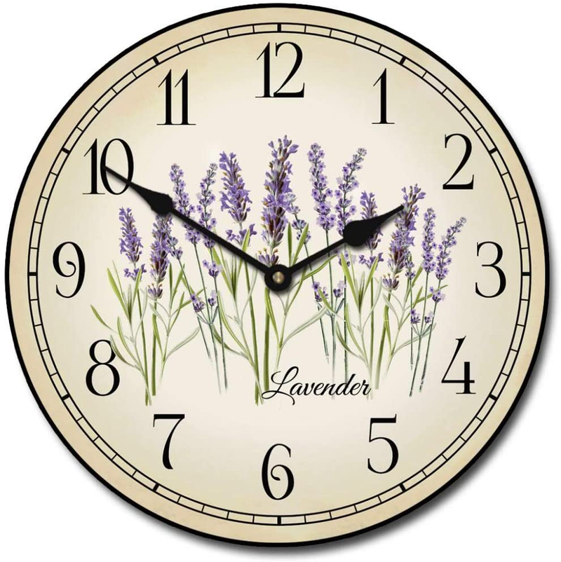 Lavender Large Wall Clock, 8 Sizes, Great for Bedroom, Living Room, Kitchen, Whisper Quiet, Handmade in The USA Home & Garden > Decor > Clocks > Wall Clocks The Big Clock Store 1. Lavender 10-Inch 