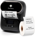Phomemo-M110 Label Printer- Portable Mini Bluetooth Thermal Label Maker Apply to Labeling, Office, Cable, Retail, Barcode and More, Compatible with Android & iOS System, with 1 40×30mm Label, Pink Electronics > Print, Copy, Scan & Fax > Printer, Copier & Fax Machine Accessories Phomemo Black  