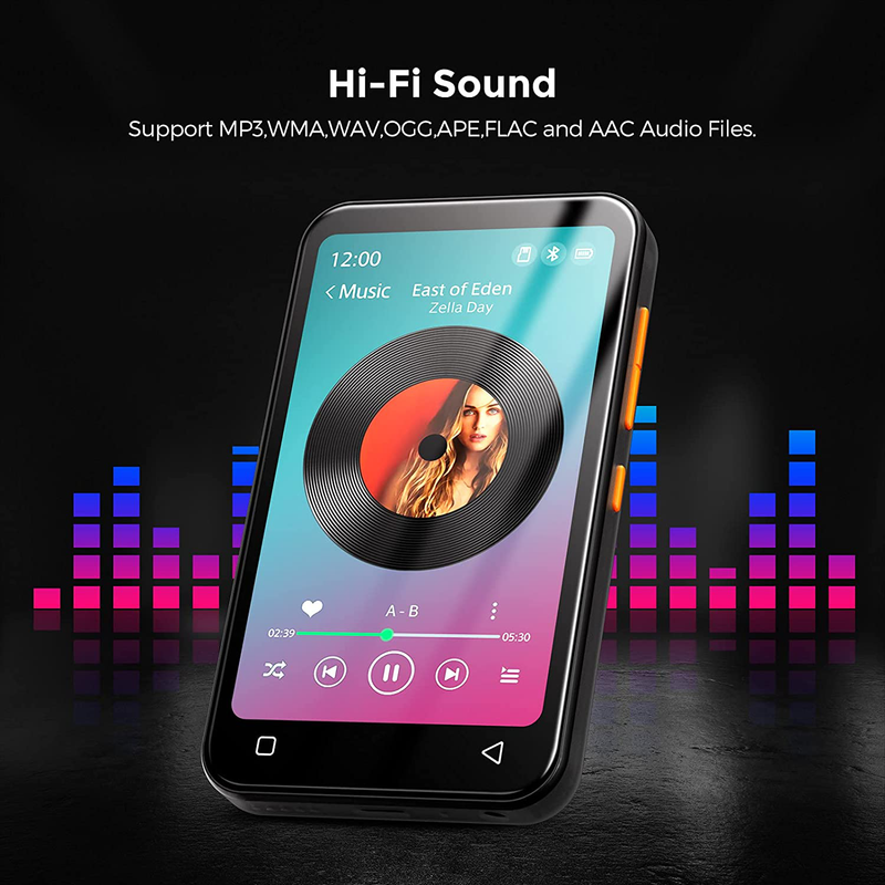 TIMMKOO MP3 Player with Bluetooth, 4.0" Full TouchScreen Mp4 Mp3 Player with Speaker, 8GB Portable HiFi Sound Mp3 Music Player with FM Radio, Voice Recorder, E-book, Supports up to 128GB TF Card Black Electronics > Audio > Audio Players & Recorders > MP3 Players TIMMKOO   