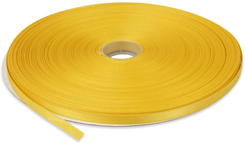 Topenca Supplies 3/8 Inches x 50 Yards Double Face Solid Satin Ribbon Roll, White Arts & Entertainment > Hobbies & Creative Arts > Arts & Crafts > Art & Crafting Materials > Embellishments & Trims > Ribbons & Trim Topenca Supplies Dark Yellow 1/4" x 50 yards 