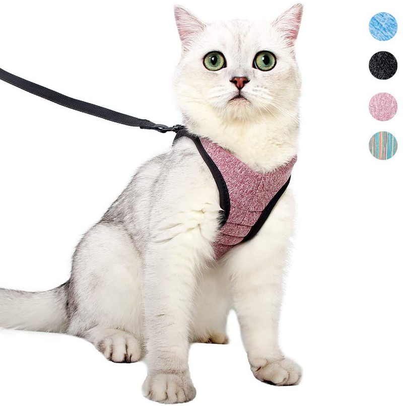 Heywean Cat Harness and Leash - Ultra Light Escape Proof Kitten Collar Cat Walking Jacket with Running Cushioning Soft and Comfortable Suitable for Puppies Rabbits Animals & Pet Supplies > Pet Supplies > Cat Supplies > Cat Apparel HEYWEAN Pink Medium (Pack of 1) 