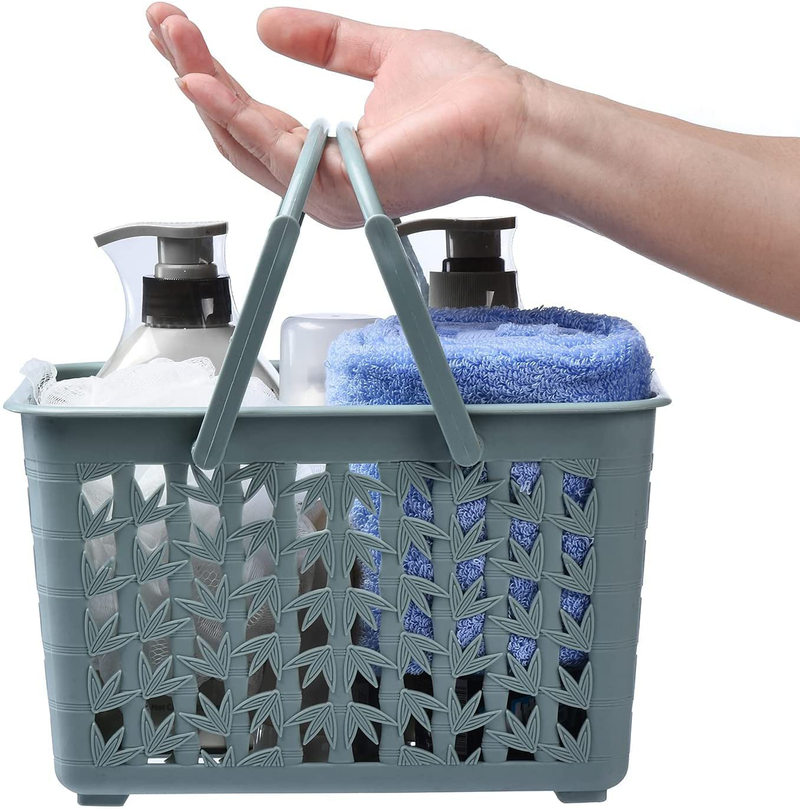 NINU Portable Shower Caddy Basket Tote , Plastic Cleaning Supply Caddy Bathroom Organizer with Handles for College Dorm Room Essentials, Garden, Pool, Camp, Gym, Beach (Blue) Sporting Goods > Outdoor Recreation > Camping & Hiking > Portable Toilets & Showers NINU Direct Blue  