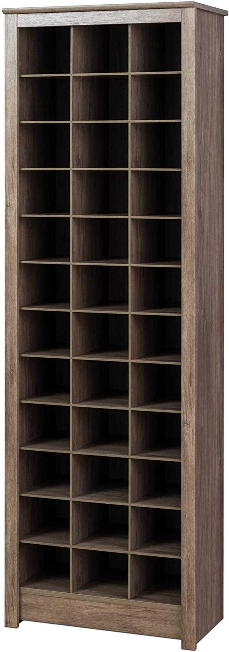 Prepac Shoe Storage Cabinet, 36 Pair Rack, Drifted Gray Furniture > Cabinets & Storage > Armoires & Wardrobes Prepac Manufacturing Ltd.   