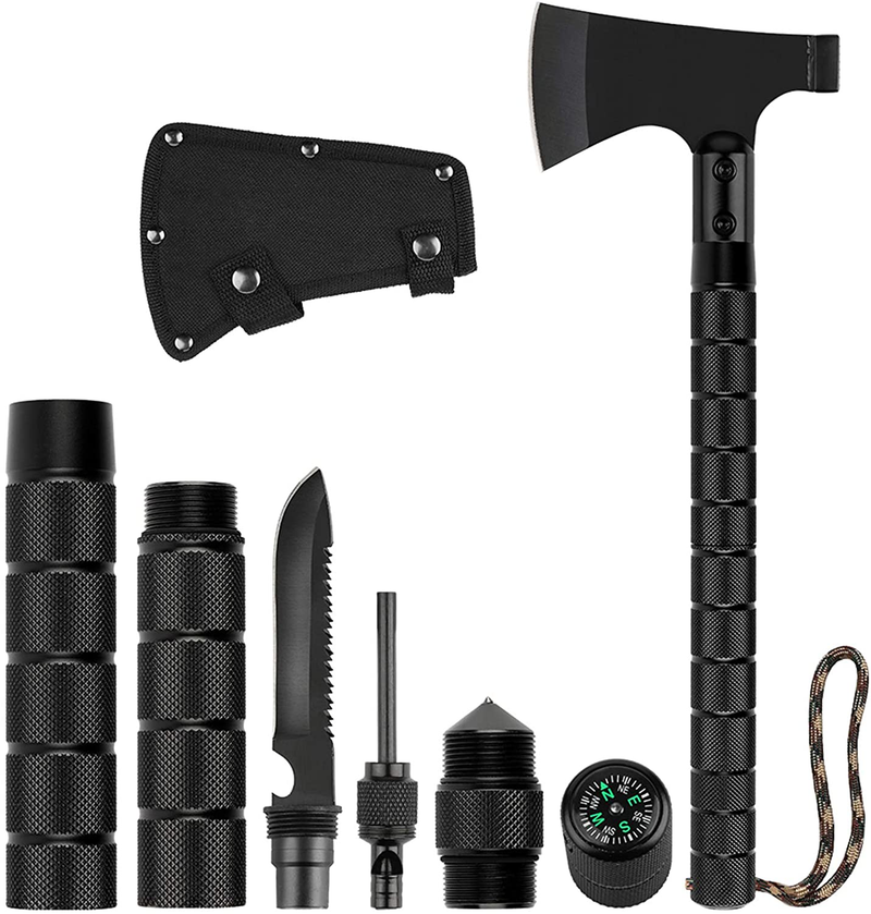 LIANTRAL Survival Axe Folding Portable Camping Axe Multi-Tool Hatchet Survival Kit Tactical Tomahawk for Outdoor Hiking Hunting Sporting Goods > Outdoor Recreation > Camping & Hiking > Camping Tools LIANTRAL   