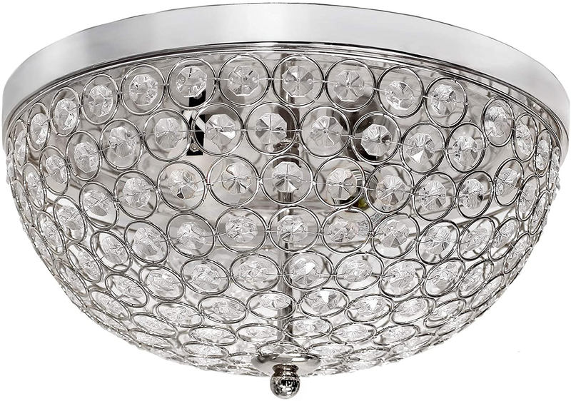 Elegant Designs AEFM0001-CHM Polished Chrome 2-Light Ceiling Light with Crystals Home & Garden > Lighting > Lighting Fixtures > Ceiling Light Fixtures KOL DEALS   