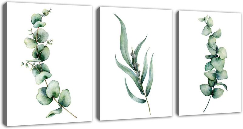 Green Forest Wall Art Tropical Virgin Forest Mountain Bird Contemporary Canvas Pictures Modern Artwork Framed for Bathroom Bedroom Nursery Living Room Home Office Kitchen Wall Decor 12" X 16" 3 Pieces Home & Garden > Decor > Artwork > Posters, Prints, & Visual Artwork tigeridge Eucalyptus Leaf 12" x 16" 3P 