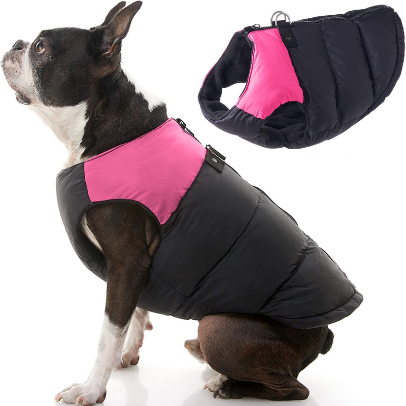 Gooby Padded Vest Dog Jacket - Warm Zip up Dog Vest Fleece Jacket with Dual D Ring Leash - Winter Water Resistant Small Dog Sweater - Dog Clothes for Small Dogs Boy and Medium Dogs for Everyday Use