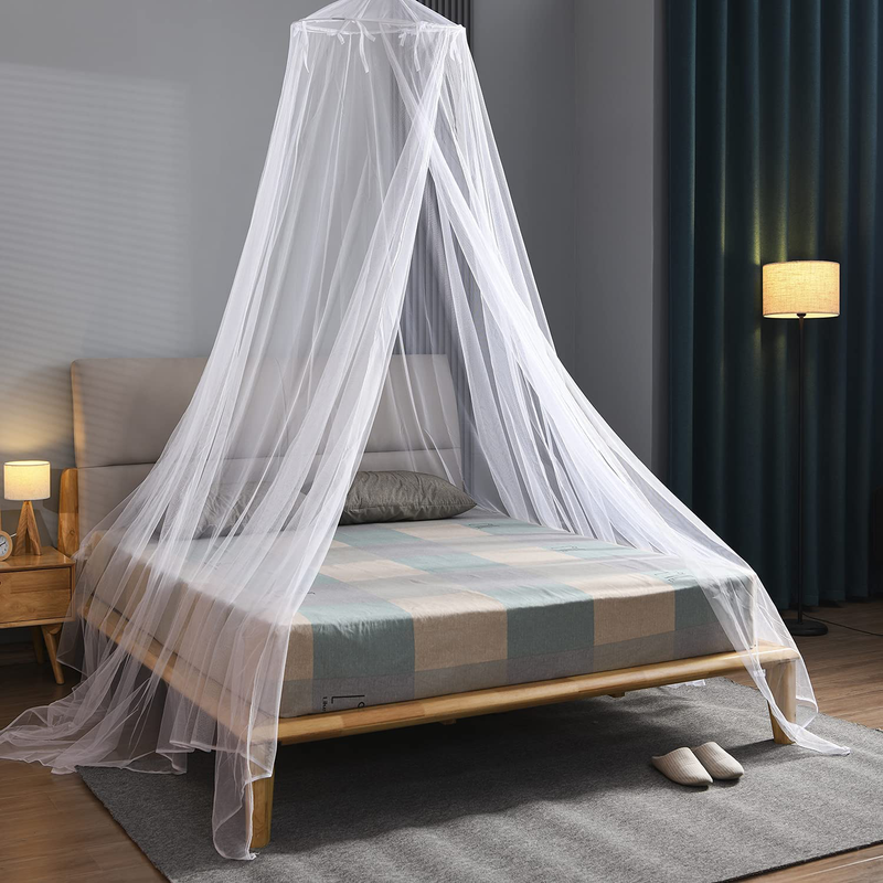 NJN Bed Canopy Mosquito Net, Hanging Bed Canopy Netting for Single to King Size Beds (White) Sporting Goods > Outdoor Recreation > Camping & Hiking > Mosquito Nets & Insect Screens NJN   