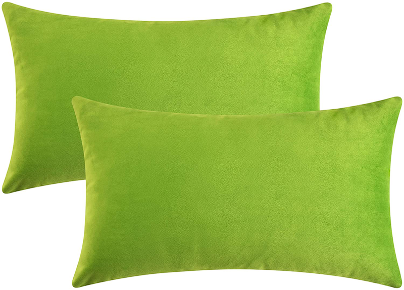 Mixhug Decorative Throw Pillow Covers, Velvet Cushion Covers, Solid Throw Pillow Cases for Couch and Bed Pillows, Burnt Orange, 20 x 20 Inches, Set of 2 Home & Garden > Decor > Chair & Sofa Cushions Mixhug Chartreuse 12 x 20 Inches, 2 Pieces 
