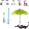 Portable Folding Sun Umbrella, Beach Umbrella with Universal Clamp, SPF 50+ Adjustable Golf Umbrella for Strollers, Beach Chairs, Wheelchairs