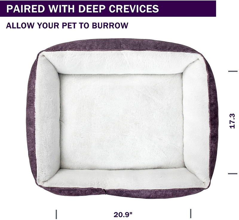Coohom Rectangle Washable Dog Bed,Warming Comfortable Square Pet Bed Simple Design Style,Durable Dog Crate Bed for Medium Large Dogs (30 INCH, Purple) Animals & Pet Supplies > Pet Supplies > Dog Supplies > Dog Beds Coohom   