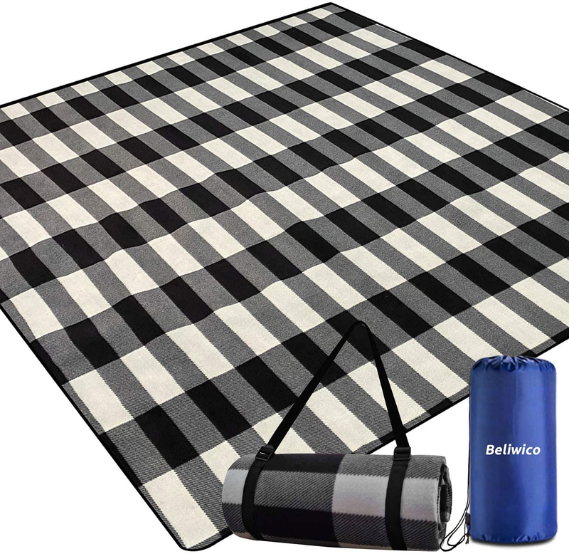 Picnic Blanket,Picnic Blankets Waterproof Foldable with 3 Layers Material,Extra Large Picnic Blanket Picnic Mat Beach Blanket 80"x80" for Camping Beach Park Hiking Larger & Thicker Home & Garden > Lawn & Garden > Outdoor Living > Outdoor Blankets > Picnic Blankets Beliwico Black  