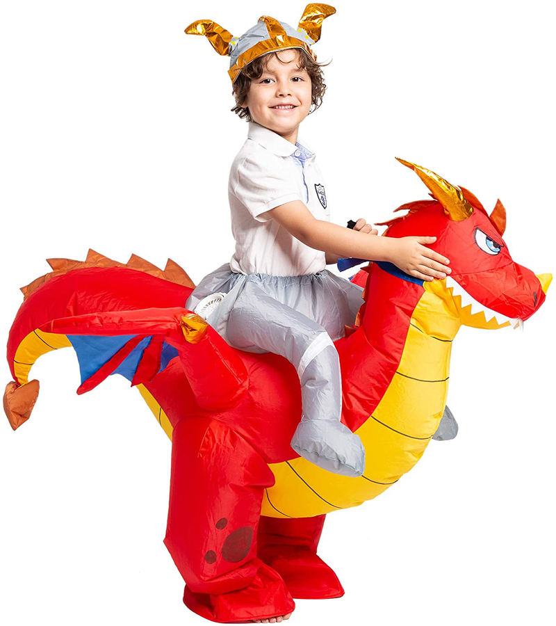 Spooktacular Creations Inflatable Costume Dragon Riding a Fire Dragon Air Blow-up Deluxe Halloween Costume - Child Apparel & Accessories > Costumes & Accessories > Costumes Joyin Inc 4-6 Yrs  