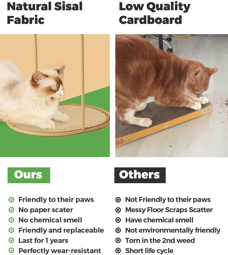 MS!MAKE SURE Scratching Posts for Indoor Cats Premium Scratch Sisal Mat Scratching Tall Scratcher Pad Tree Bed Play Perch,Couch Furniture Carpet Protector,Hanging&Horizontal Floor&Coffee Table Mode Animals & Pet Supplies > Pet Supplies > Cat Supplies > Cat Beds MS!MAKE SURE   