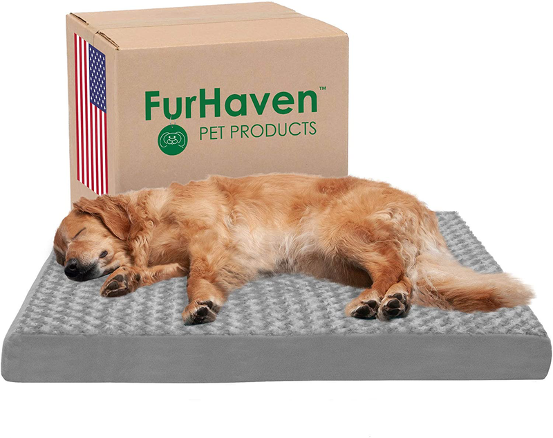 Furhaven Orthopedic, Cooling Gel, and Memory Foam Pet Beds for Small, Medium, and Large Dogs and Cats - Traditional Dog Bed Mattress and More Animals & Pet Supplies > Pet Supplies > Dog Supplies > Dog Beds Furhaven Plush Gray Traditional Mattress (Egg Crate Orthopedic Foam) Jumbo (Pack of 1)