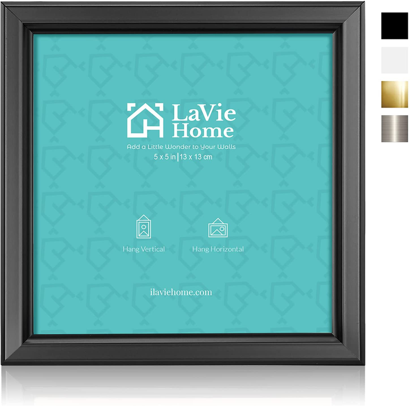LaVie Home 5x5 Picture Frames (1 Pack, Black) Simple Designed Photo Frame with High Definition Glass for Wall Mount & Table Top Display Home & Garden > Decor > Picture Frames LaVie Home Default Title  