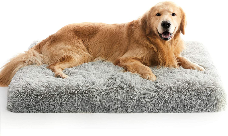 MIHIKK Large Dog Bed for Large Dogs, Orthopedic Egg-Crate Foam Dog Bed with Removable Washable Cover and Waterproof Lining, Non-Slip Bottom Dog Bed for Crate Animals & Pet Supplies > Pet Supplies > Dog Supplies > Dog Beds MIHIKK Grey 35 x 22 x 3 Inch (Pack of 1) 