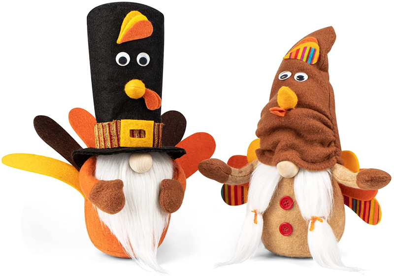 D-FantiX Turkey Fall Gnomes Plush Decor, 2Pack Squeaky Handmade Tomte Swedish Gnome Doll Scandinavian Figurine Thanksgiving Gnomes Plush Ornaments Thanksgiving Holiday Home Table Decorations Gifts Home & Garden > Decor > Seasonal & Holiday Decorations& Garden > Decor > Seasonal & Holiday Decorations D-FantiX   