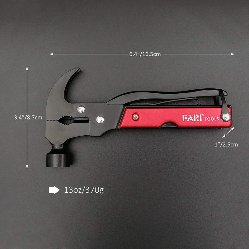 Multitool 15 in 1 Camping Gear, FARI Stainless Steel Handy Survival Multi Tool Gifts for Men and Dad with Claw Hammer Knife Saw Plier Screwdrivers Bottle Opener Durable Sheath Sporting Goods > Outdoor Recreation > Camping & Hiking > Camping Tools ABHT LLC   