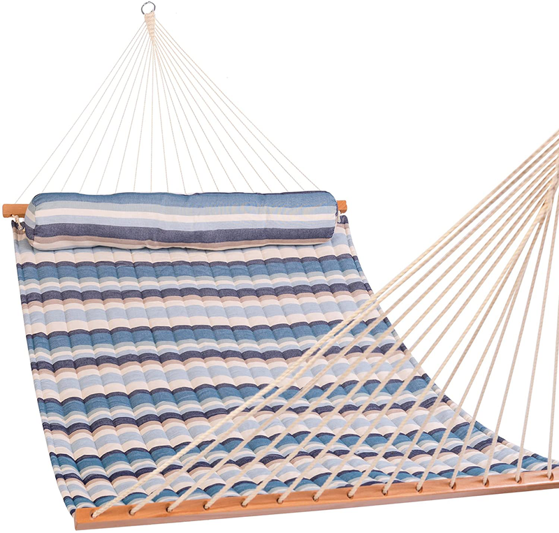 Lazy Daze 12 FT Sunbrella Hammock Double Size Quilted Hammock with Hardwood Spreader Bar and Bolster Pillow for Two Person, All Weather and Fade Resistant, 450 lbs Capacity (Scope Cape) Home & Garden > Lawn & Garden > Outdoor Living > Hammocks Lazy Daze Hammocks Scope Cape  