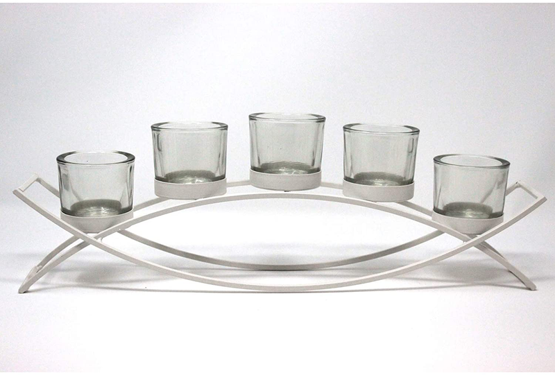 Seraphic Tealight Candle Holder for Home Decor Coffee, Kitchen, Dining Table Centerpieces, Black, Clear Chunky 5 Cups Home & Garden > Decor > Home Fragrance Accessories > Candle Holders Seraphic White 1 
