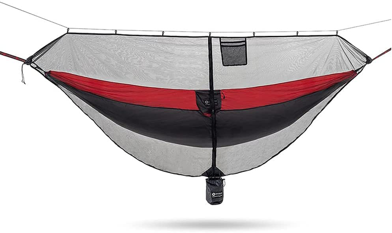 Easthills Outdoors Jungle Explorer 118" X 79" Double Camping Hammock with Separated Mosquito Bug Net and Waterproof Rainfly 2 Person Portable Durable Parachute Nylon Hammocks Red Sporting Goods > Outdoor Recreation > Camping & Hiking > Mosquito Nets & Insect Screens Easthills Outdoors   