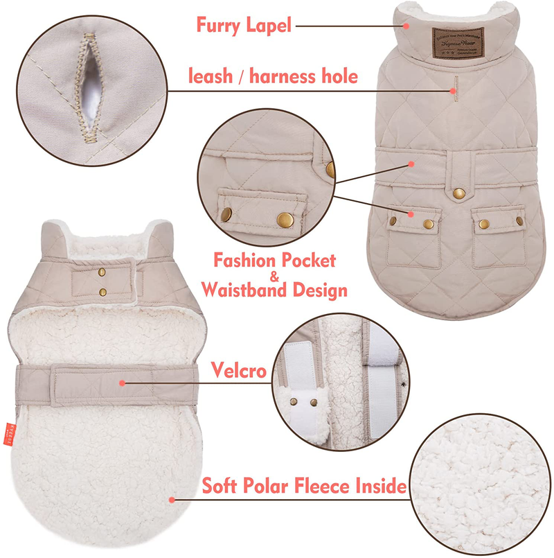 KYEESE Dog Jacket for Dogs Winter Windproof Fleece Lined Dog Vest Cold Weather Coats with Leash Hole