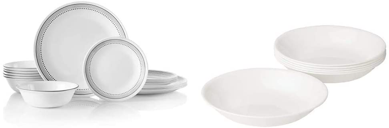 Corelle Service for 6, Chip Resistant, Winter Frost White Dinnerware Set, 18-Piece Home & Garden > Kitchen & Dining > Tableware > Dinnerware Corelle   