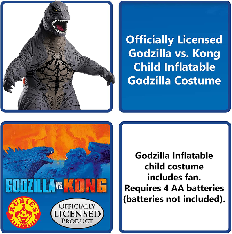 Rubie's II Child's Godzilla Vs Kong Godzilla Inflatable Costume, One Size