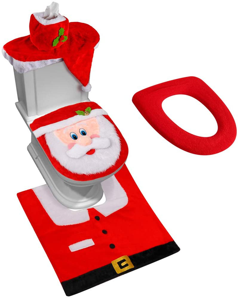 D-FantiX 3D Nose Santa Toilet Seat Cover Funny Christmas Decorations Bathroom Set of 5 Home & Garden > Decor > Seasonal & Holiday Decorations& Garden > Decor > Seasonal & Holiday Decorations D-FantiX   