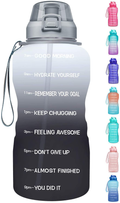 Fidus Large 1 Gallon/128oz Motivational Water Bottle with Time Marker & Straw,Leakproof Tritan BPA Free Water Jug,Ensure You Drink Enough Water Daily for Fitness,Gym and Outdoor Sports Sporting Goods > Outdoor Recreation > Winter Sports & Activities Fidus A5-White/Gray Gradient 1 Gallon 
