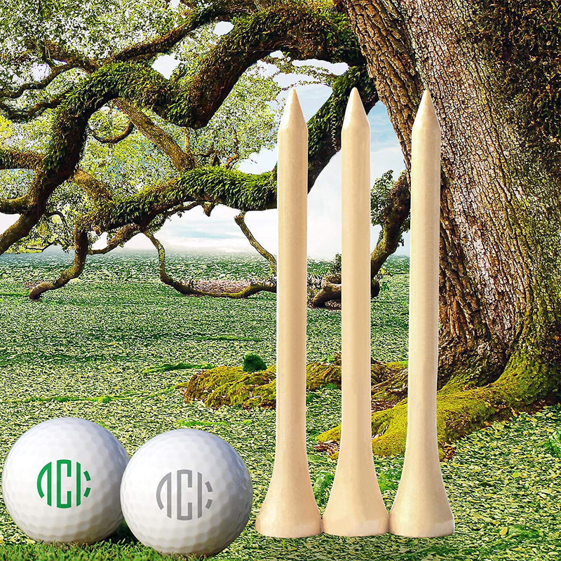 Dsenfurn 250 Pack Professional Bamboo Golf Tees 2-3/4 Inch - Free Poker Chip Ball Marker - Stronger Than Wooden Golf Tees Biodegradable & Less Friction  Dsenfurn   